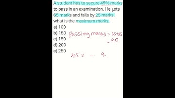 A student has to secure 45% marks to pass in an examination. He gets 65 marks and fails by 25 marks.