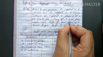 Profit and Loss Appropriation Account Question-13 Class-12th