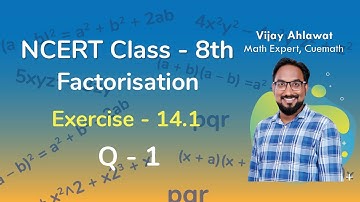 Class 8 Chapter 14 Ex 14.1 Q 1 Factorization  Maths NCERT CBSE