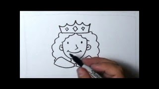 queen drawing cartoon draw easy drawings getdrawings paintingvalley