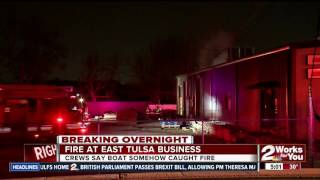 Tulsa Fire Crews responded to fire at Performance Truck Outfitters in East Tulsa