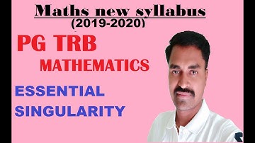 PG TRB MATHS | ESSENTIAL SINGULARITY
