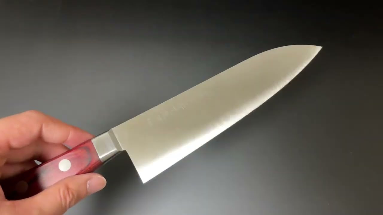 一刀斎虎徹 Ittosaikotetsu 三徳包丁 スウェーデン鋼 赤合板洋柄