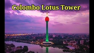 Colombo Lotus tower at night - 4K Video