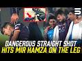 Dangerous Straight Shot Hits Mir Hamza on the Leg 😯| Karachi vs Peshawar | M 27 | HBL PSL X | M3O1K