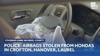 Police: Airbags stolen from Hondas in Crofton, Hanover, Laurel
Anne Arundel County police are noticing a rash of airbag thefts that share a similar pattern. County police said thieves are stealing driver-side airbags from parked cars in Crofton, Hanover and Laurel, specifically targeting Honda Civics, Accords and HR-Vs. Police want people with home or business cameras to save any videos near the locations of the thefts that could help with the investigation.
WBAL-TV is your home for Baltimore breaking news and weather. For your latest Baltimore news and weather visit: https://www.wbaltv.com/
For licensing inquiries: https://www.wbaltv.com/licensing Police: Airbags stolen from Hondas in Crofton, Hanover, Laurel