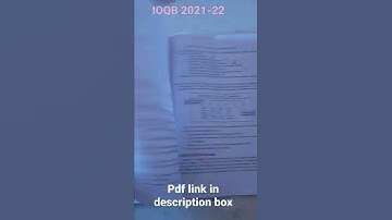 IOQB  Part 1 2021-22 Question Paper