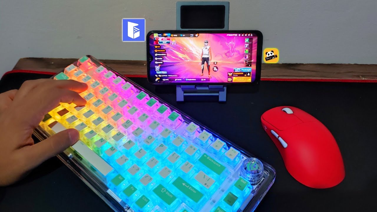 JOGUEI NO MOBILADOR GG MOUSE PRO COM MEU NOVO TECLADO TRANSPARENTE 75% ...