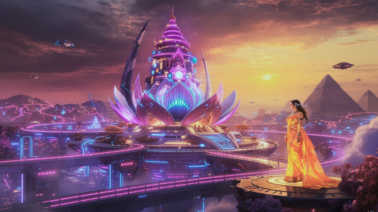 INDIA 3000: Futuristic Megastructures, AI Temples & Flying Cities | Sci-Fi Cinematic Tour