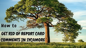 How To Get Rid of Report Card Comments in Sycamore