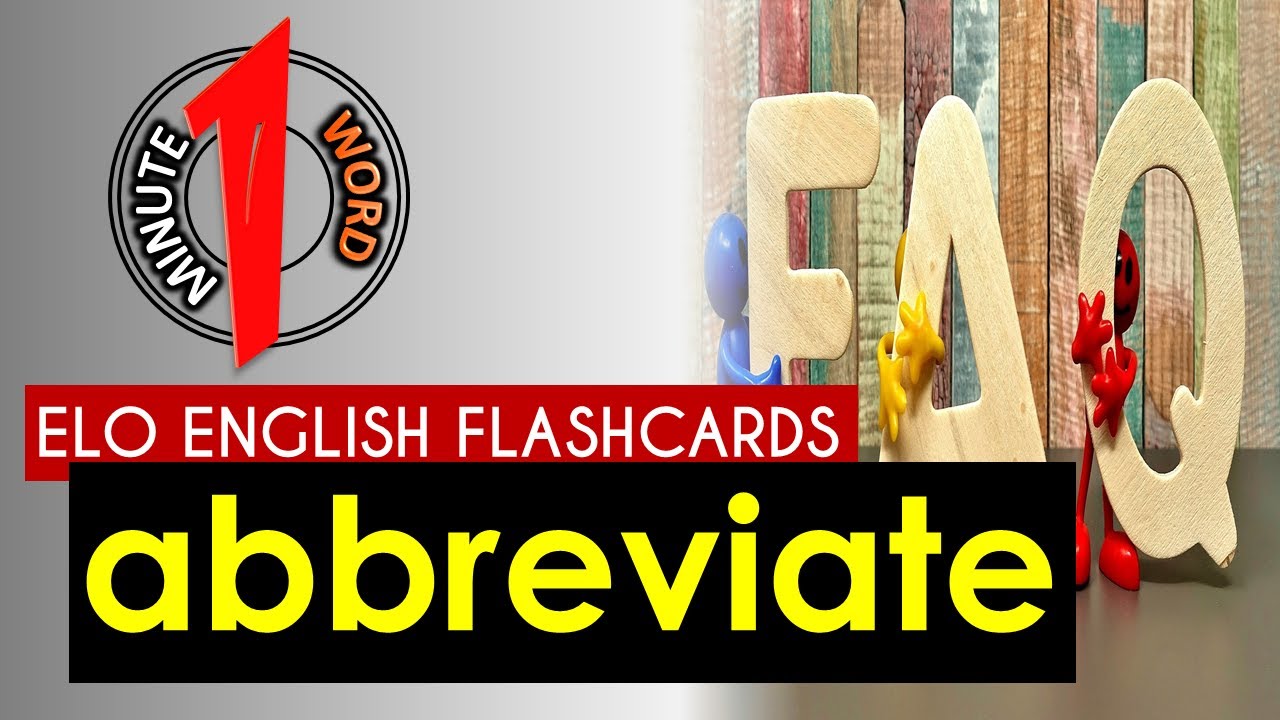 ABBREVIATE English Flashcards TOEFL Vocabulary YouTube