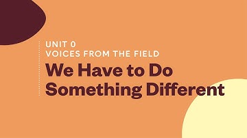 Voices From The Field: We Have to Do Something Different (Formerly Why Does Equity Matter?)