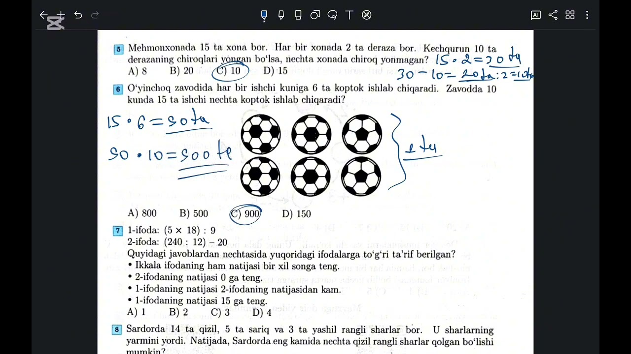 2-test. Ko'paytirish va bo'lishga doir masalalar | Yosh iqtidor | IDC Nodirbek 