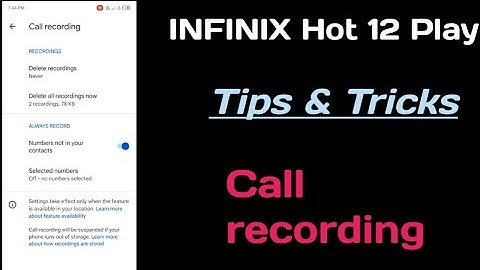 INFINIX Hot 12 Play phone setting setup 👉 Call recording