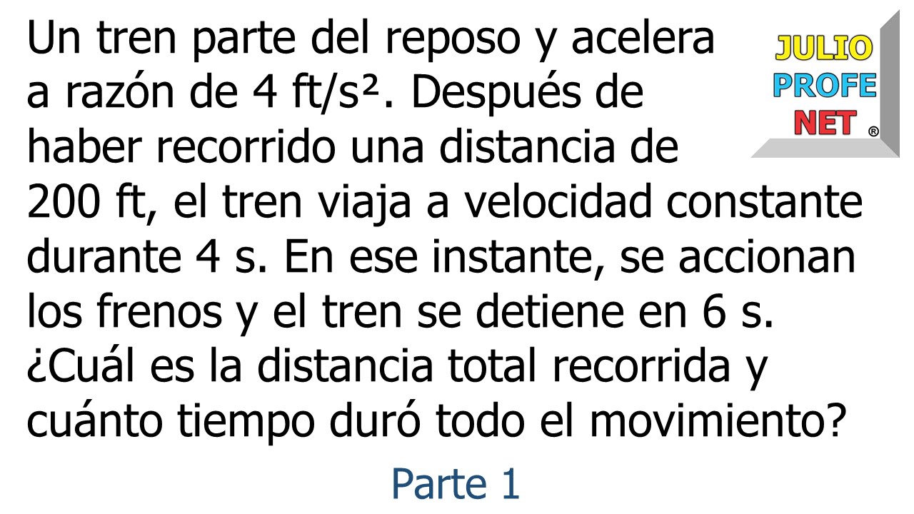 physical education PROBLEMA DE MOVIMIENTO RECTILÍNEO (Parte 1)