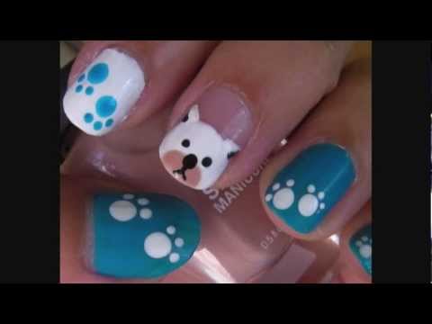 dog / puppy nail art design