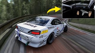 S15 Uphill Narrow Touge Drifting l Assetto Corsa (CAMMUS - Steering Wheel Gameplay)