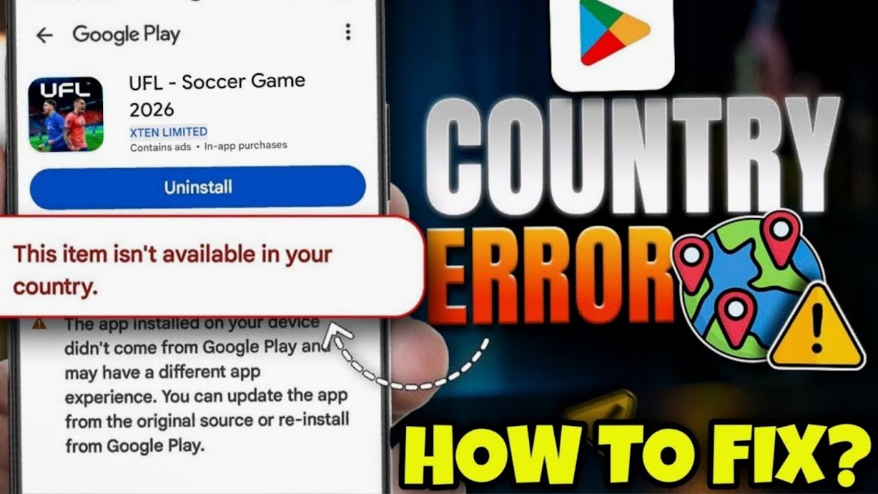 Fix “This Item Is Not Available in Your Country” | UFL Football 2026 Play Store Solution