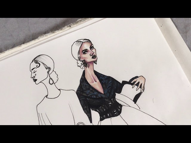 洋書◆Advanced Fashion Drawing JACQUARD DAMASK Givenchy F'15 RTW| Fashion Drawing - YouTube