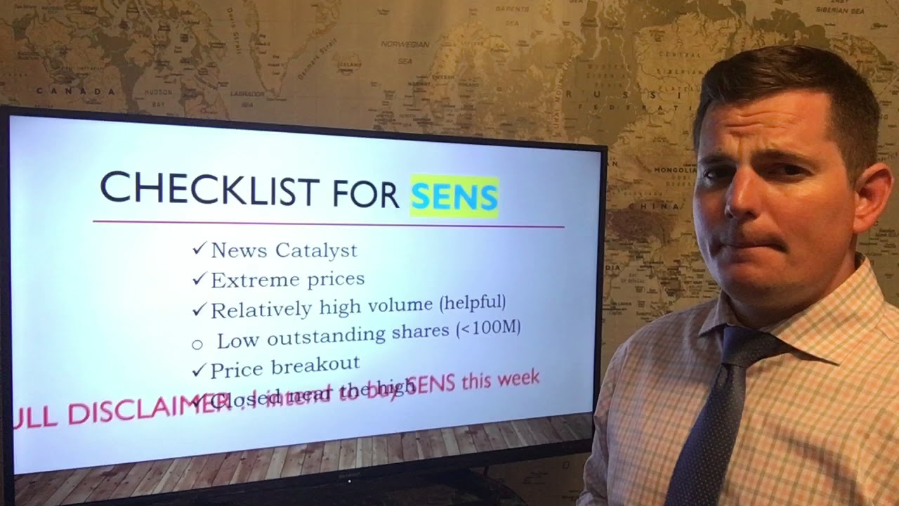 20 August 2017 - TIP100 - Position trade for millions in your market - Penny stock highlight SENS