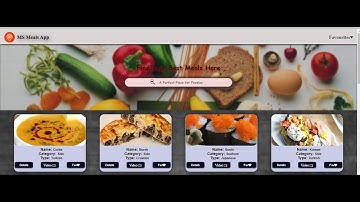 Project MealsApp Coding Ninjas SkillTest#html #html5 #codingninja #skilltest #javascript #bootstrap