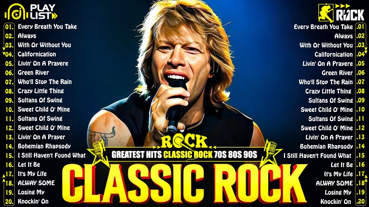 Aerosmith, Bon Jovi, AC/DC, Metallica, Nirvana, Queen 🔥 Classic Rock Songs 70s 80s 90s Full Album