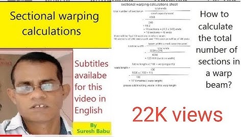 Sectional warping machine efficiency and production calculations l Weaving calculations