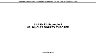 Aerodynamics Class 23 Helmholtz Vortex Theorem Example 1