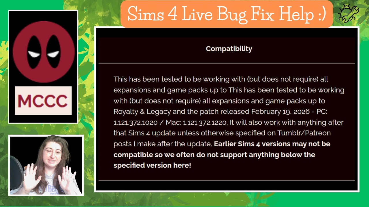 Sims 4 Live Bug Fix Help! MCCC problems and potential fixes - YouTube