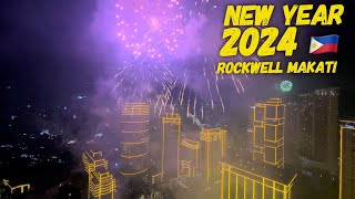 2024 New Year Fireworks Show Rockwell Makati | 4K | Happy New Year Manila Philippines | Best