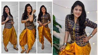 Convert Saree Into Dhoti Pantssalwar No Sew Wear For Navratri & Indian Festivals