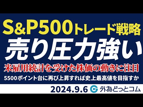 【S&P500トレード解説】売り圧力強い！米雇用統計を受けた株価の動きに注目　2024/9/6