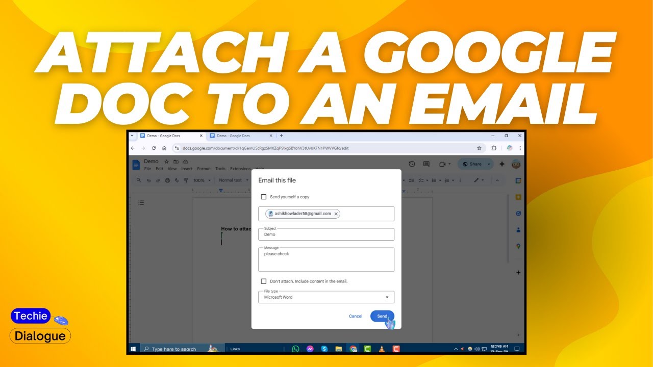 How To Attach A Google Doc To An Email YouTube