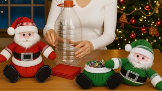 💥Sürprizli Noel Baba/😍Plastik Şişeden Noel Baba Sepet Yapımı🍬