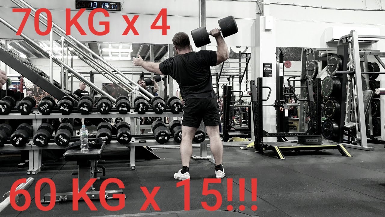 Dumbbell Shoulder Press One Arm Press 70 kg / 154 lbs