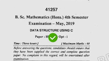 2019 Mdu BSc Math Hons 4th Sem Data Structure Question Paper