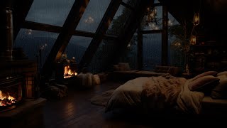Sleep Meditation: Rain, Thunder, & Comforting Fire Sounds for Relaxation  Rain Sounds for Sleep