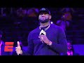 Reacting to LeBron addressing fans as the Lakers raise '20 championship banner | KJZ