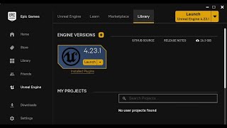 Install Unreal 4.23.1 with the Epic Game Launcher
