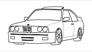 Como Desenhar e Colorir um Carro: Aula para Iniciantes (BMW E30) 