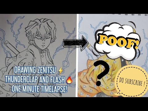 zenitsu drawing timelapse satisfying colouring 1st video youtube