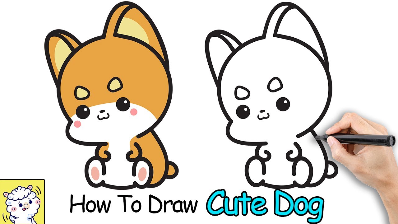 How To Draw A Cute Dog (Super Kawaii!) | Shiba Inu Dog | Art ...