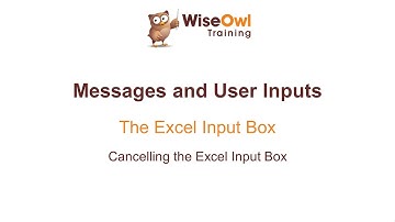Excel VBA Online Course - 5.4.3 Cancelling the Excel Input Box