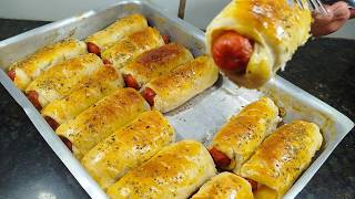 EASY HOMEMADE SAUSAGE ROLLS | SOFT DOUGH AND PERFECT RECIPE FOR SNACKS AND PARTIES screenshot 4