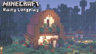 Relaxing Minecraft Longplay | Building A Cottage In The Rain | Peaceful 1.18 | No Commentary