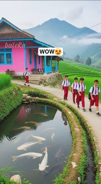 bikin nostalgia! pulang sekolah bersama sama di jalan pedesaan