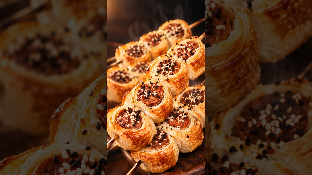 Sadece Milföy ve Sosis! Sosisli Milföy Şiş Tarifi