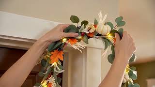 Autumn Pumpkin Lighted Garland | Cozy Fall & Thanksgiving Home Decor Ideas 🍂🎃
