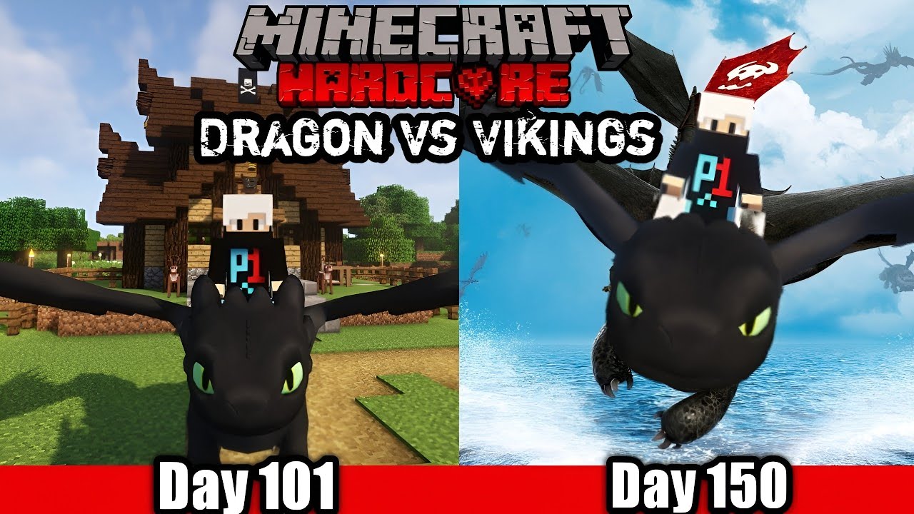 I Survived 150 Days in Dragon vs Vikings in Minecraft Hardcore (हिन्दी)