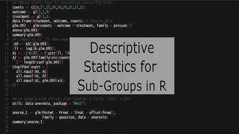 Descriptive Statistics for Sub-Groups in R